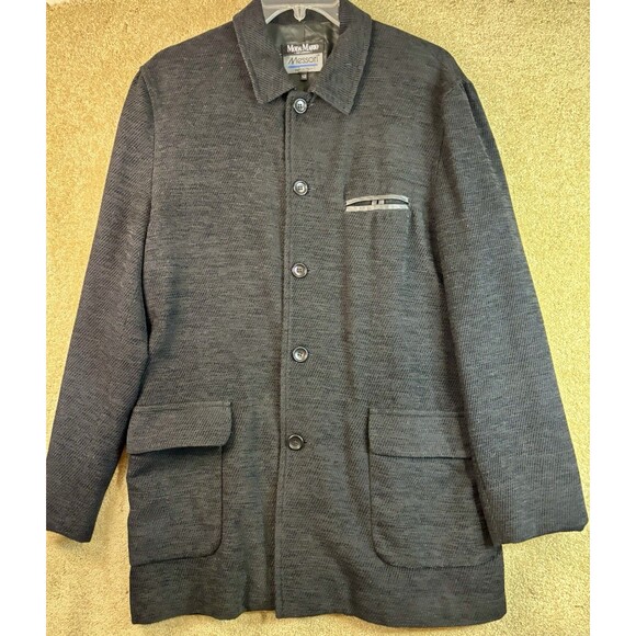Vtg. Messori Mens US L 42 Charcoal Gray Heather Italian Wool Blend Blazer Jacket - Picture 1 of 10